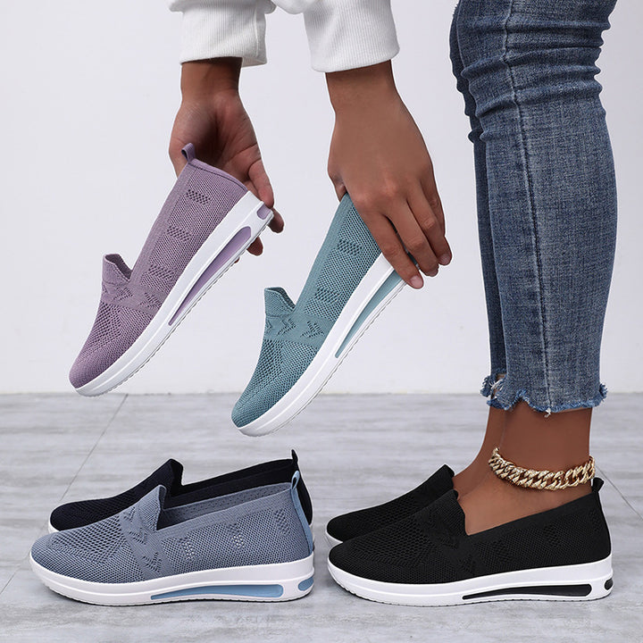 Dame Åndbar Komfort-Sneaker med fleksibelt Slip-On Design Stilla
