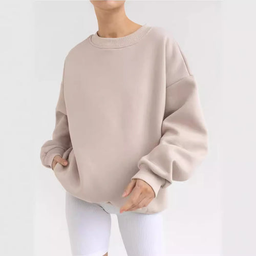 Kvinders afslappede sweatshirt med brede skuldre og blød foring Skovae