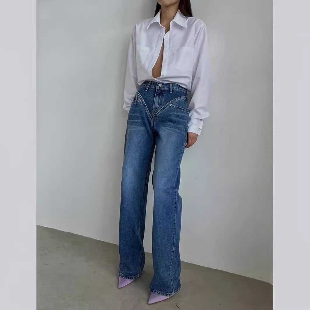 Damer Løst skåret jeans med unikt design Skovae