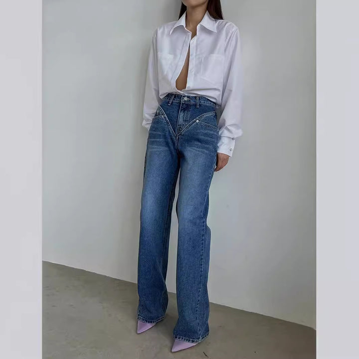 Damer Løst skåret jeans med unikt design Skovae