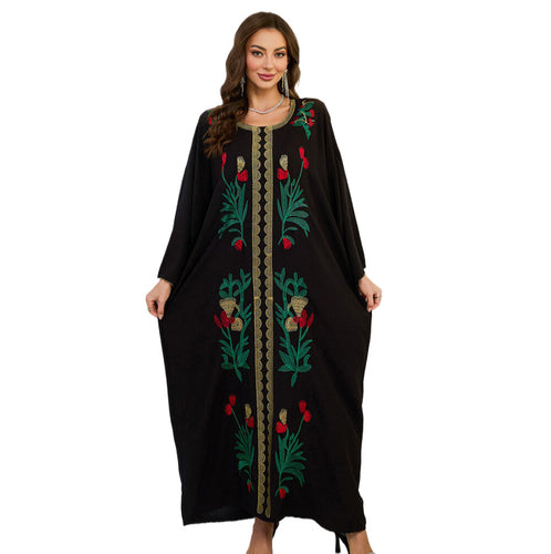 Dame Elegante Kaftan med kunstneriske florale broderier Stilla