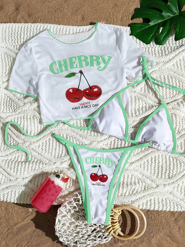 Dame bikini sæt med kreativt grafisk design Skovae