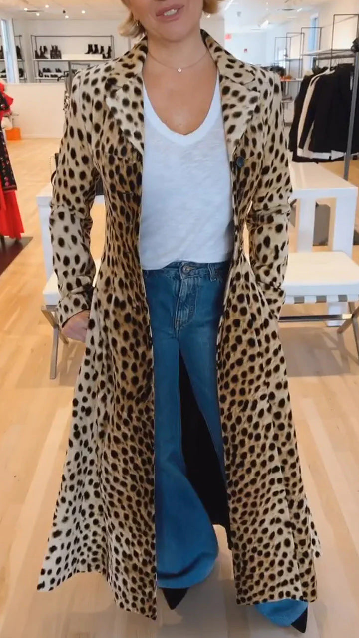 Damer Leopard mønster frakke Stilla