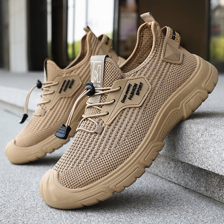 Herrer Sporty Sneakers med åndbart strikdesign og stødabsorberende sål Stilla