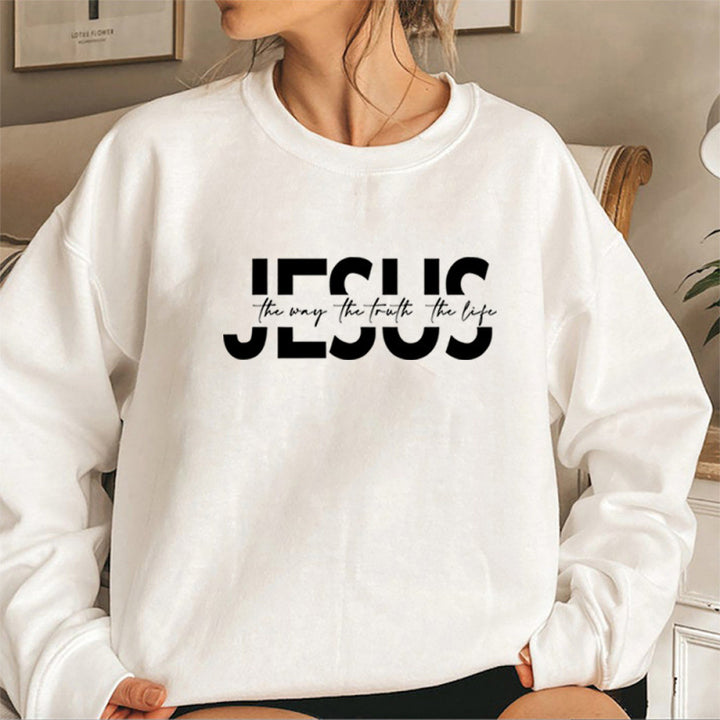 Kvinders afslappede sweatshirt med inspirerende citat og høj bærekomfort Skovae