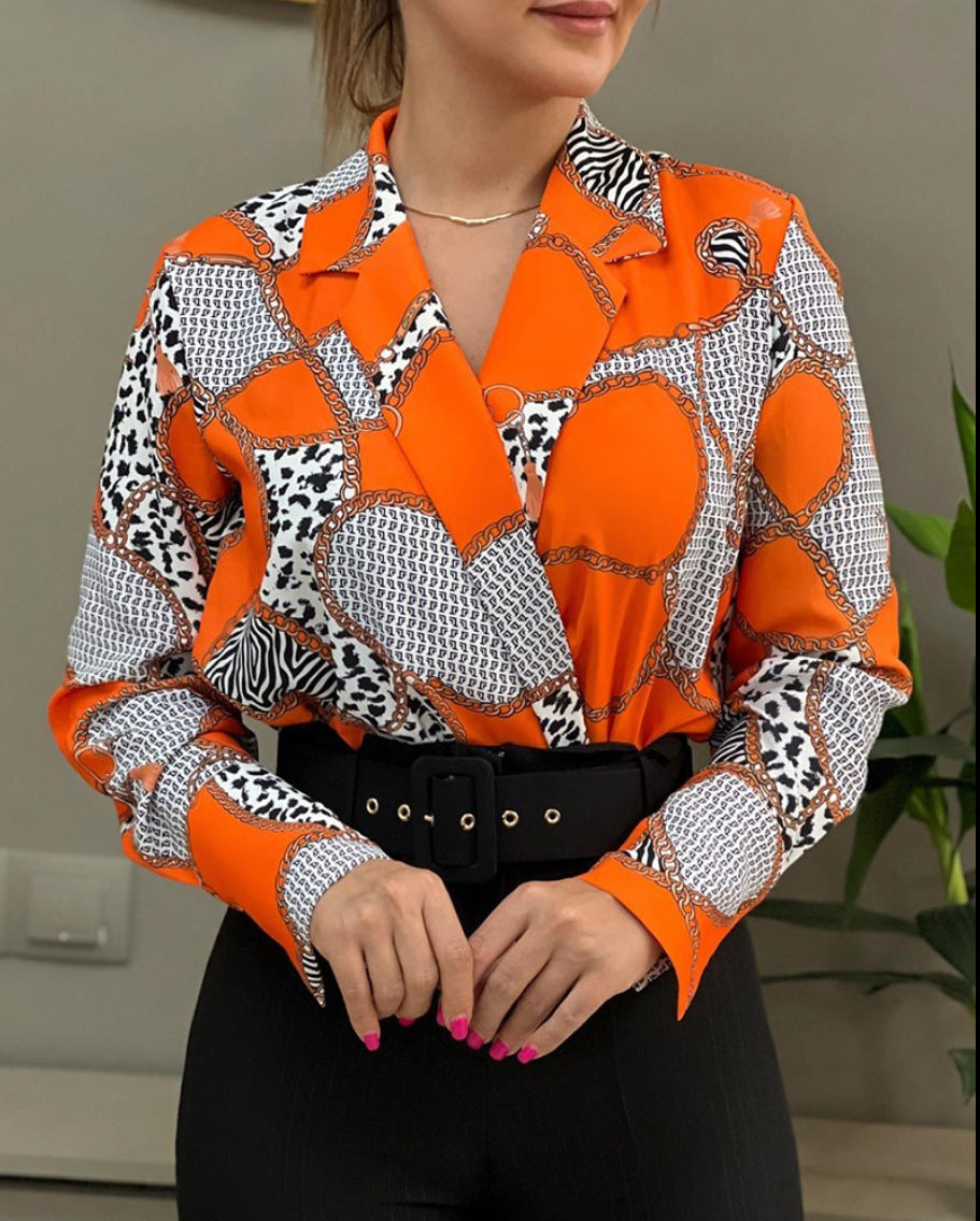 Dame Elegant og moderne bluse med kunstnerisk tryk Stilla