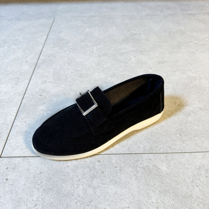 Dame Mokasiner med fashionable spænde lukning og komfortabel sål Stilla