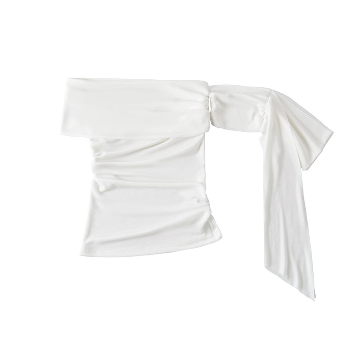 Dame Off-Shoulder Top med raffinerede draperingsdetaljer og elegant snit Stilla