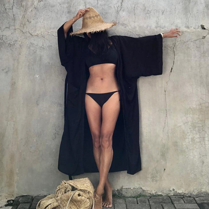 Dame Strandkaftan med flydende snit og elegante ærmer Stilla