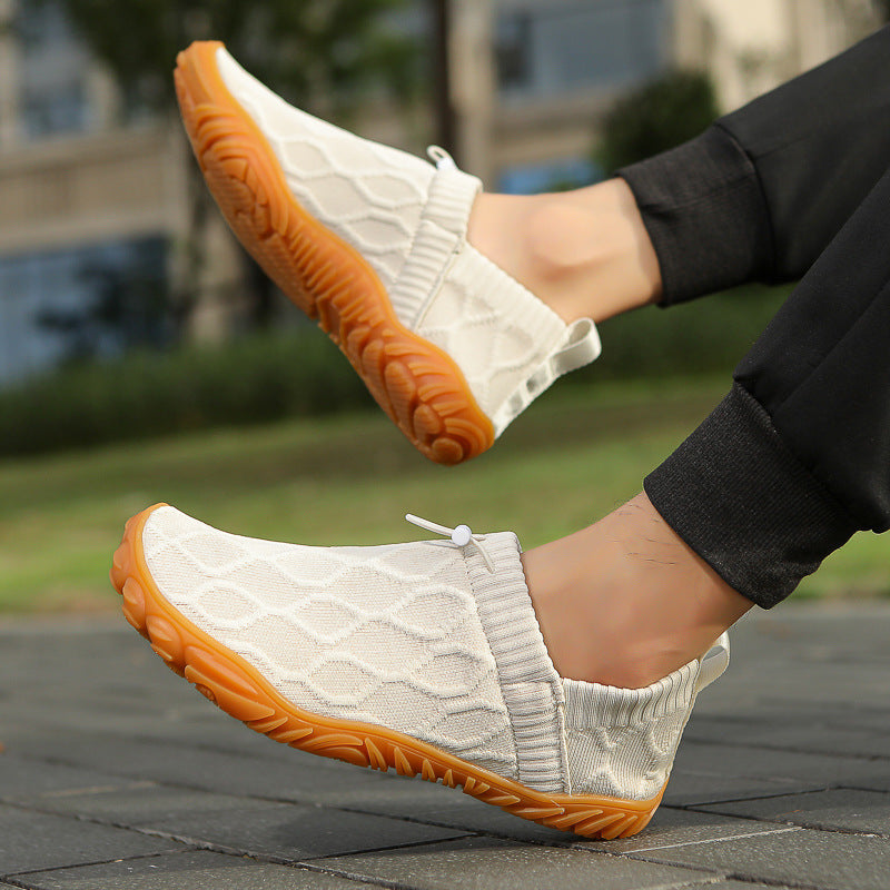 Unisex nan Hybrid-Slipper til indendørs og udendørs med elastisk strikskaft, trækstopper og profileret gummisål Skovae