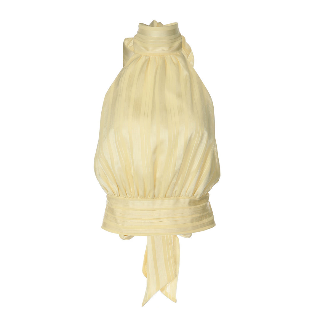Damer Elegante Halterneck-top med plissering