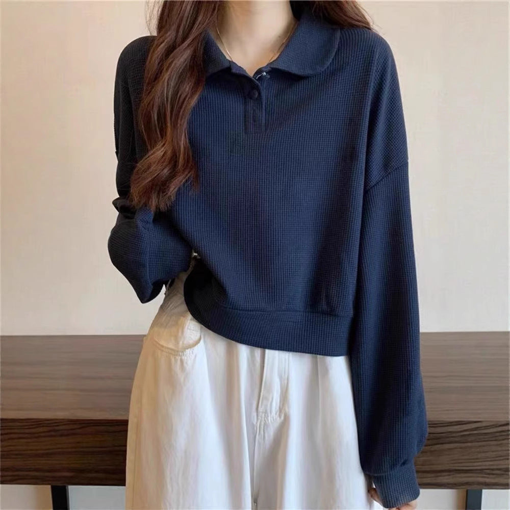 Kvinders afslappede polo shirt sweater med knap detaljer Stilla