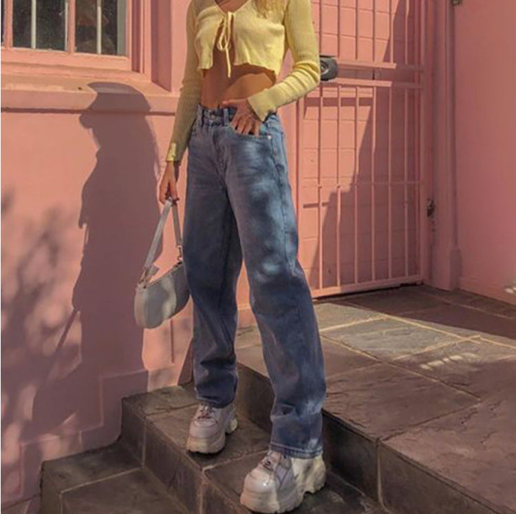 Dame Løs skåret Høj talje Jeans med afslappet snit og cool Vintage-stil Stilla