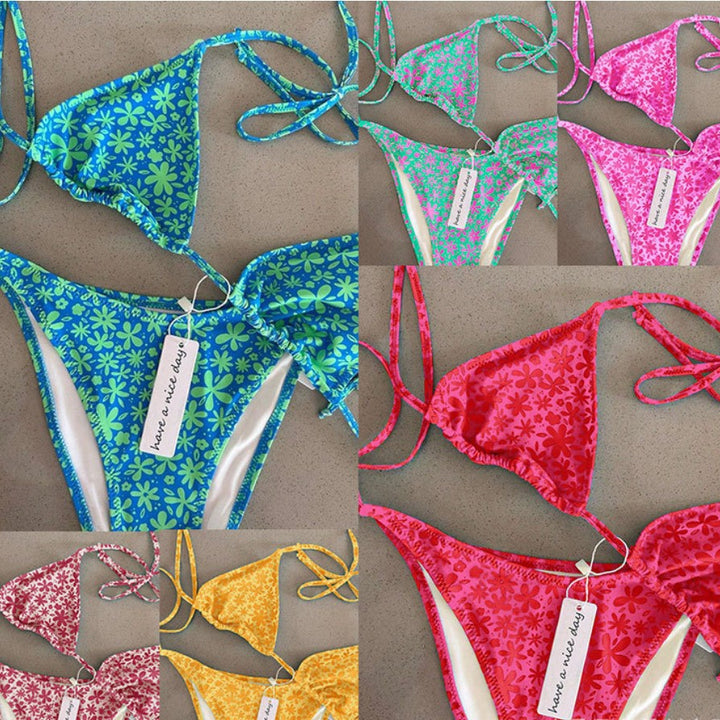 Dame Triangel-Bikini med prikkemønster Skovae