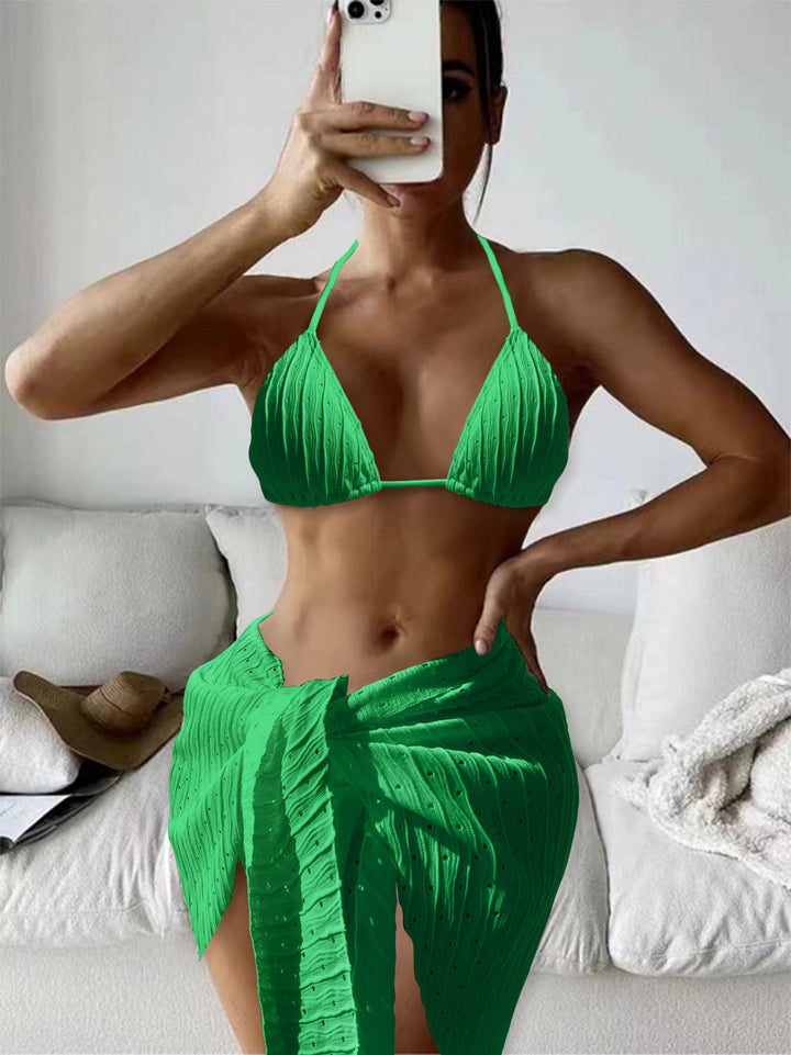 Dame Triangel-Bikini-Sæt med luftig Vikketube Stilla