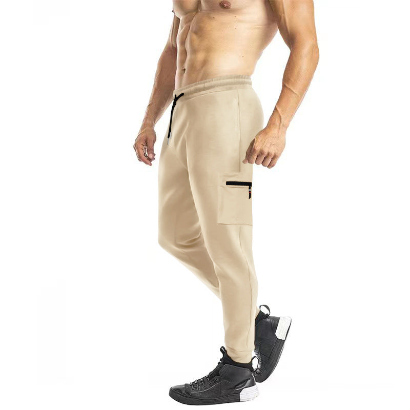 Herrer casual sportsbukser med praktiske lynlåslommer og elastisk talje Stilla