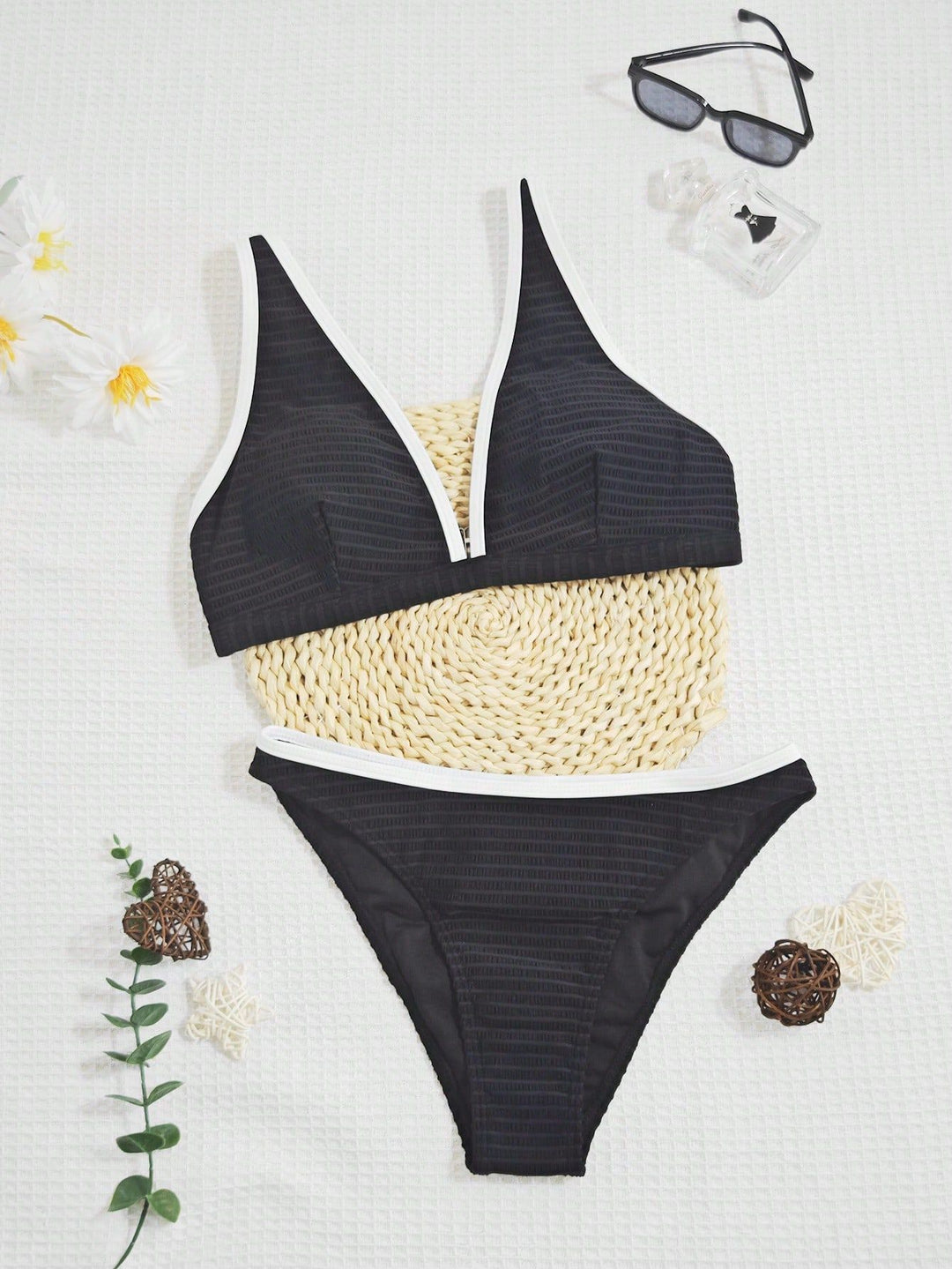 Moderne dame deep V-udskæring bikini sæt Stilla