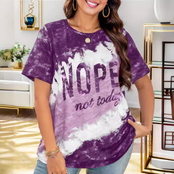 Dame casual T-shirt med statement-print Stilla