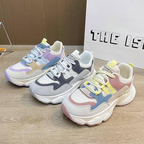 Dame Sporty Chunky Sneakers med innovativ dæmpning og åndbart mesh-overflade Stilla