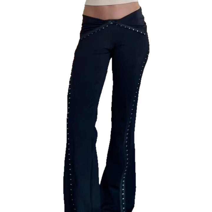 Dame Flared-Leggings med dekorative nitter Skovae