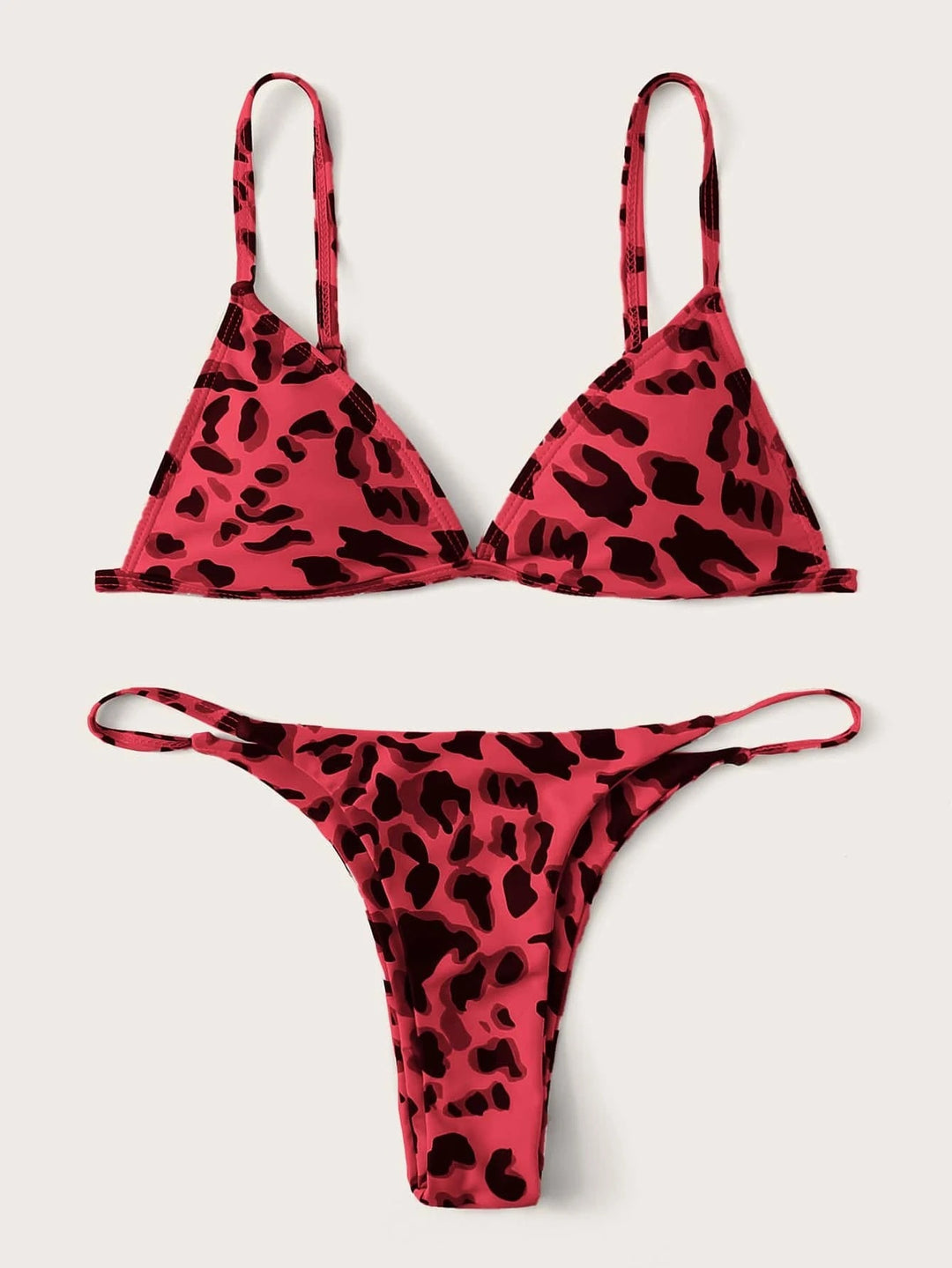 Dame triangel-bikini med spændende leopard-design Skovae