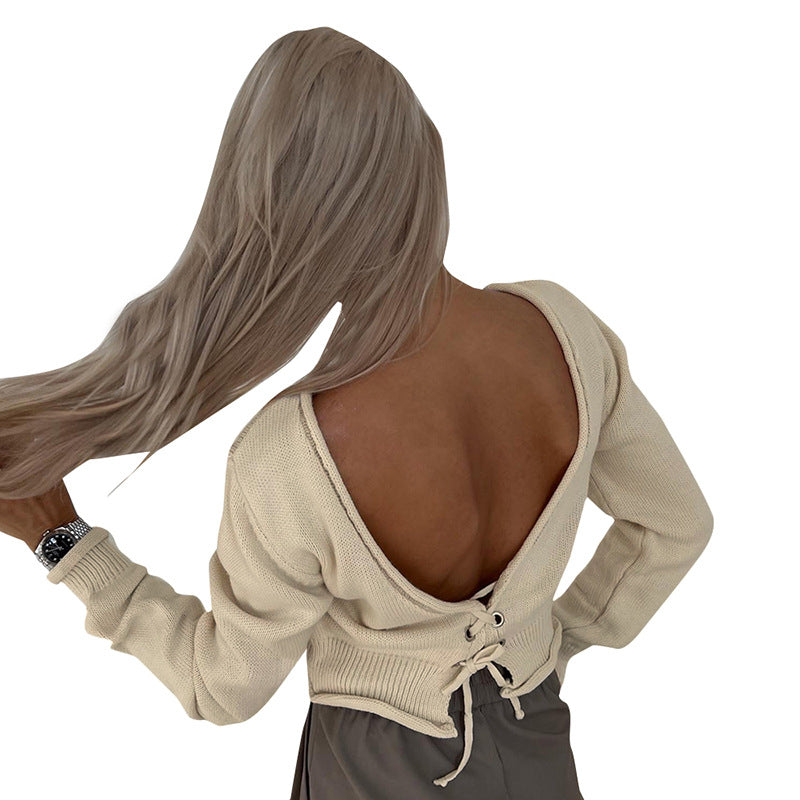Femme Crop Lace-Up Cardigan Stilla