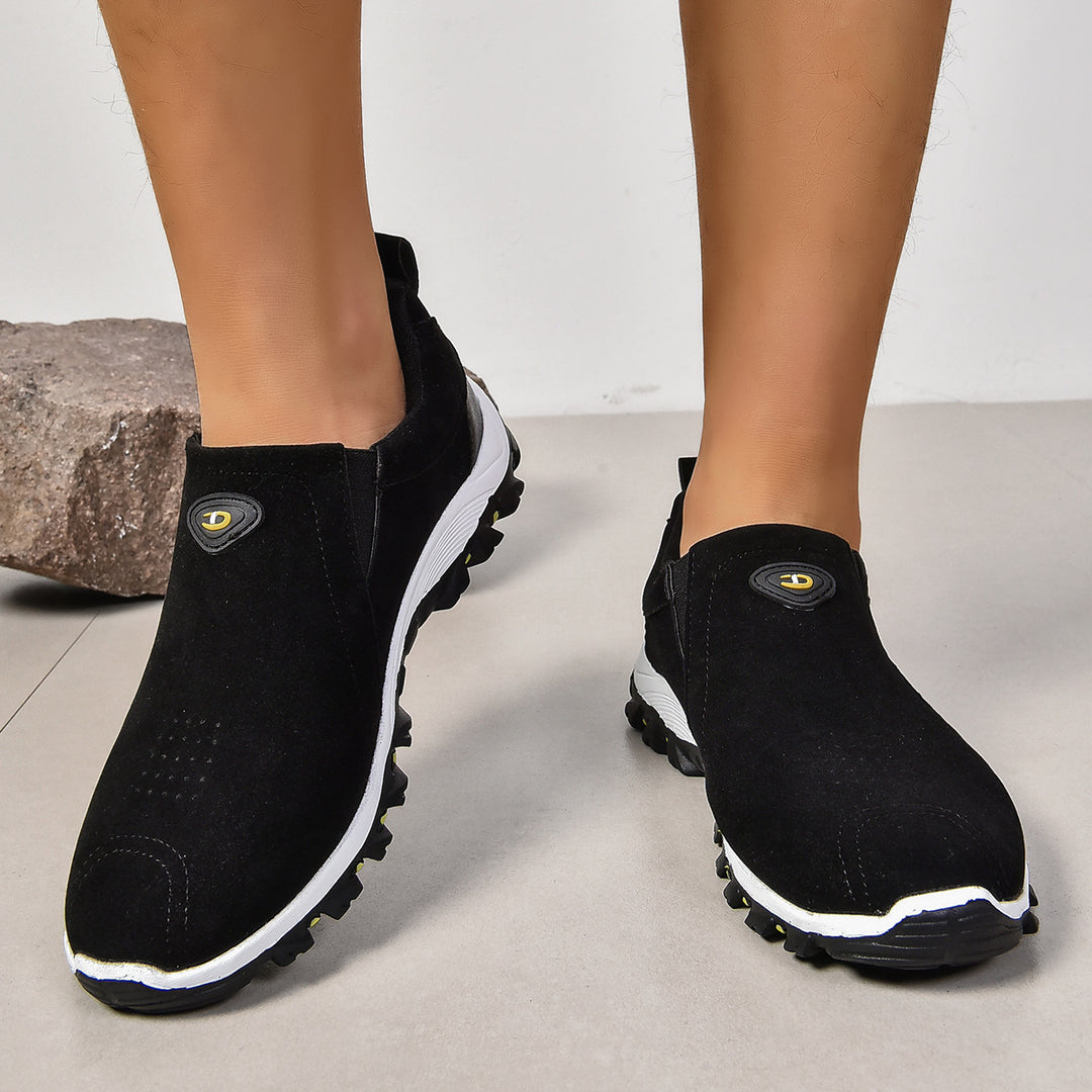 Dame sportslig Slip-On sneakers med åndbart overmateriale og skridsikker sål Stilla