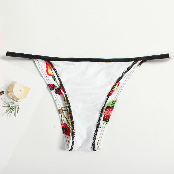 Dame Triangel-Bikini med frugtagtig design og justerbare stropper Stilla