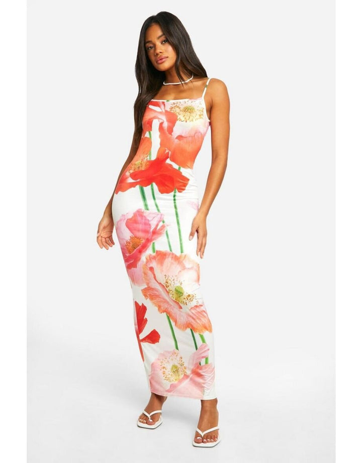 Dame A-linje Blomster Maxikjole Stilla