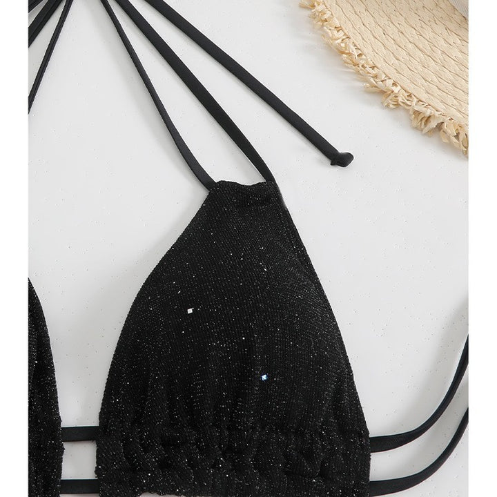 Dame Triangel-Bikini med funklende accenter og justerbare stropper Stilla