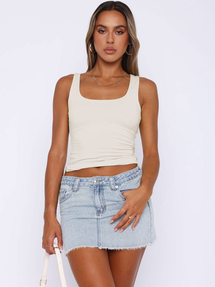 Dame Figurtilpasset Tanktop med firkantet Udsnit Stilla