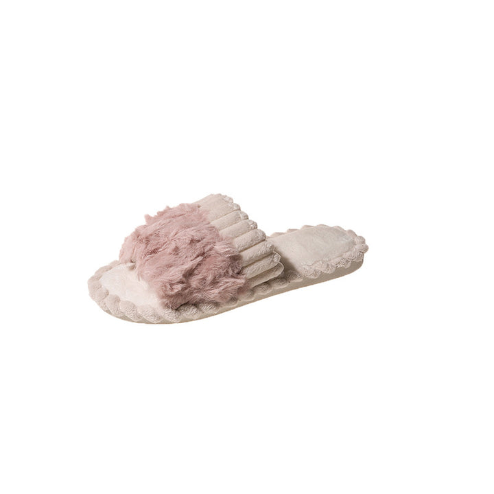 Dame hjemmesko med luksuriøs plys og elegant flæse design Stilla