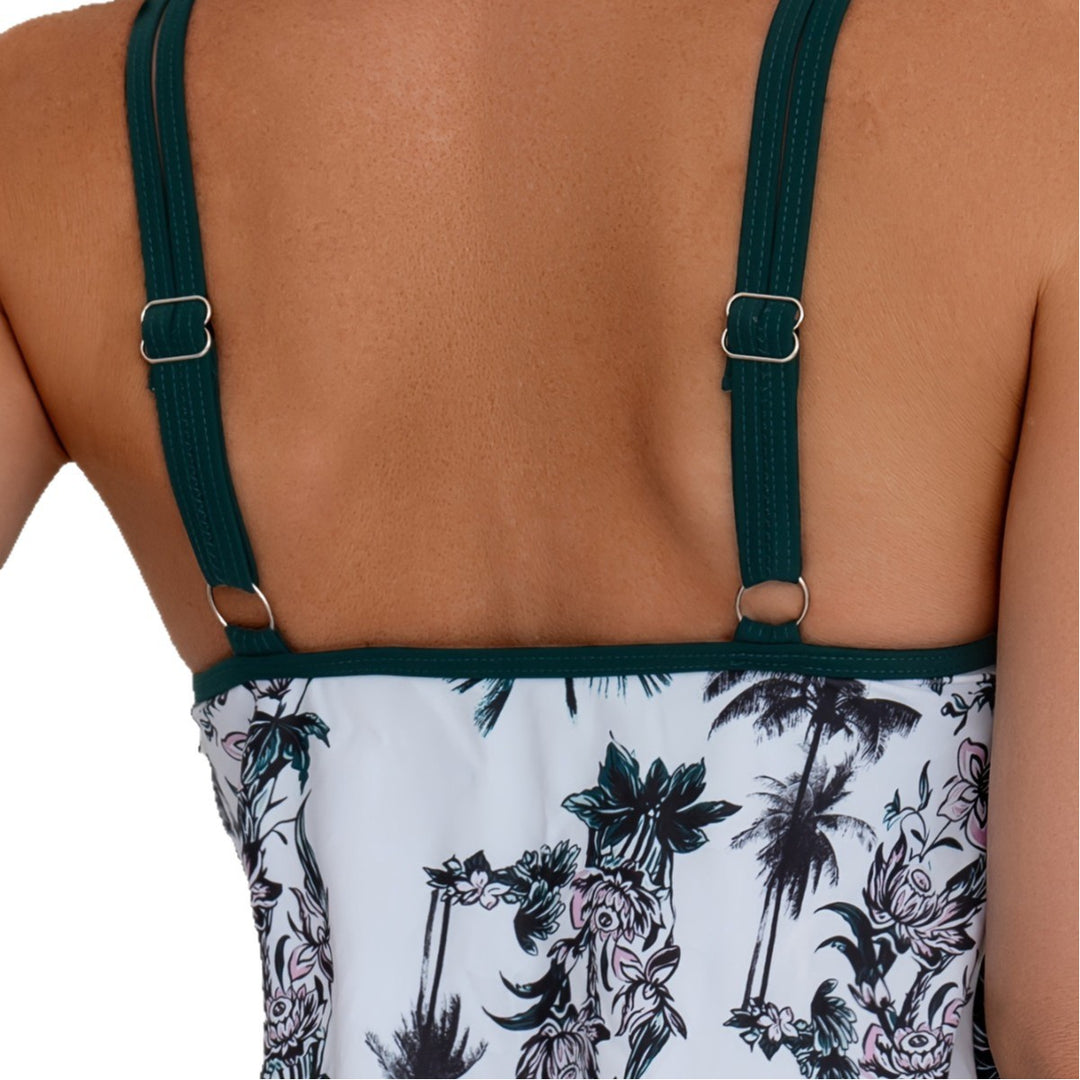 Dame Tankini med elegant snit og floralt design Skovae