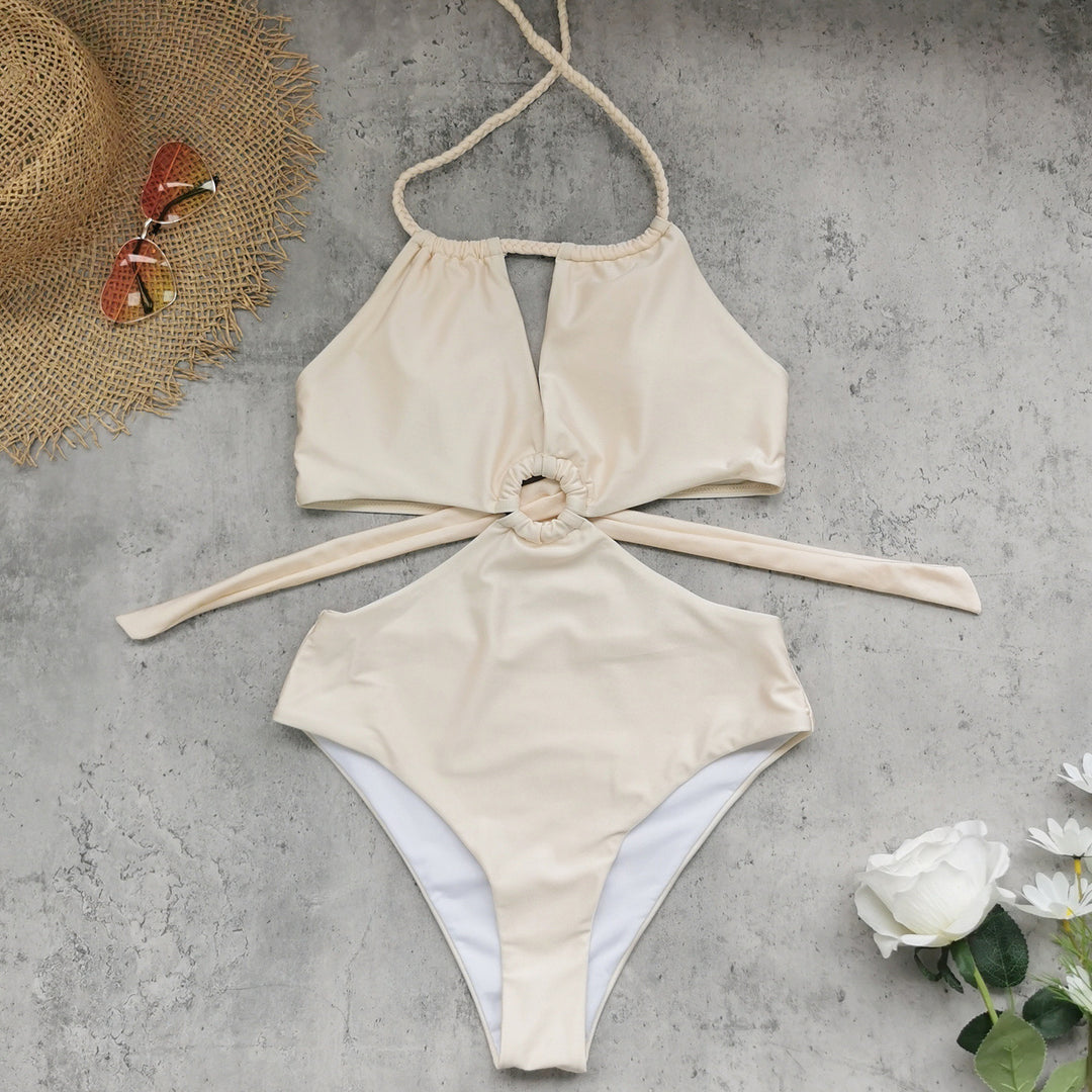 Dame Bikini-sæt med innovativt knude-design og højt skåret underdel Stilla
