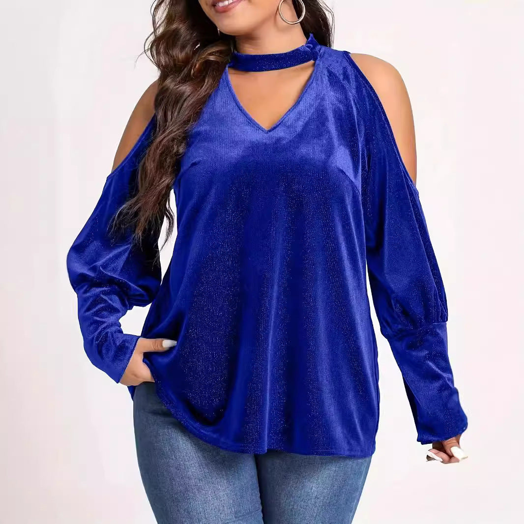 Dame Casual V-hals top med køleskabsfrit Kolletta-design og elegante cut-out ærmer Stilla