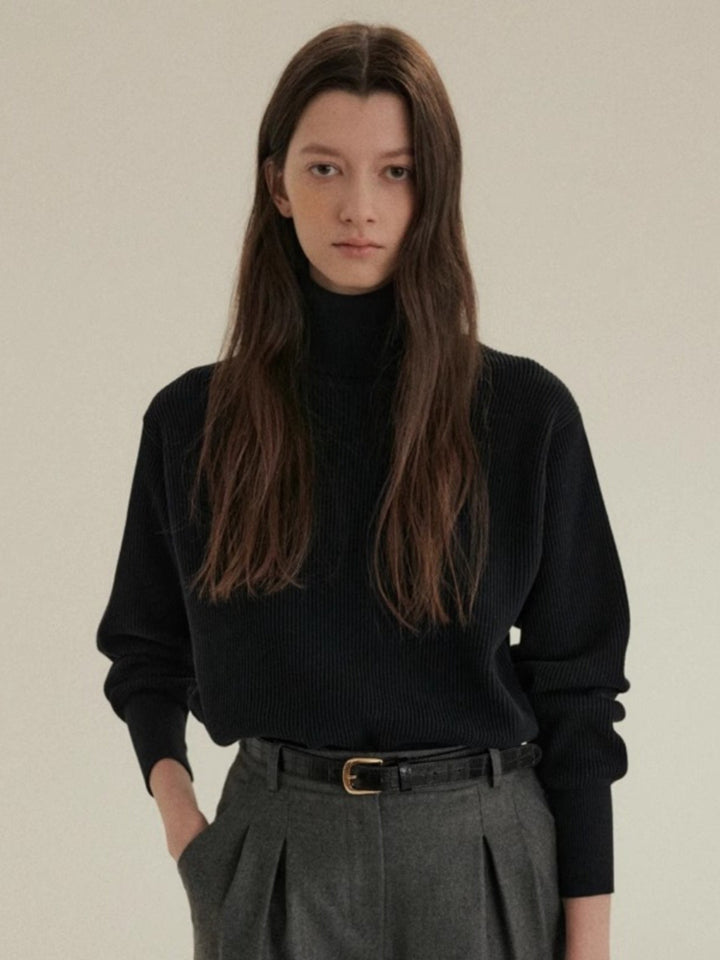 Damer rullekrave sweater med struktureret strikmønster og blød fornemmelse Stilla