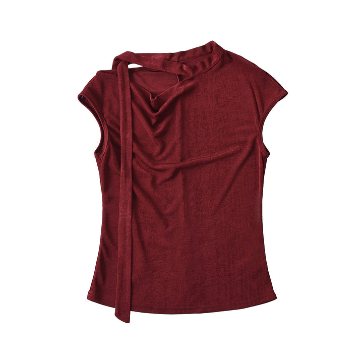 Dame elegant indpakningsoberdel med justerbare stropper og asymmetrisk snit Stilla