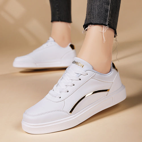 Unisex nan urbaner lavere city-sneaker med vegansk kunstlæder, diskret metallic dekorkant og støddæmpende EVA-sål Skovae