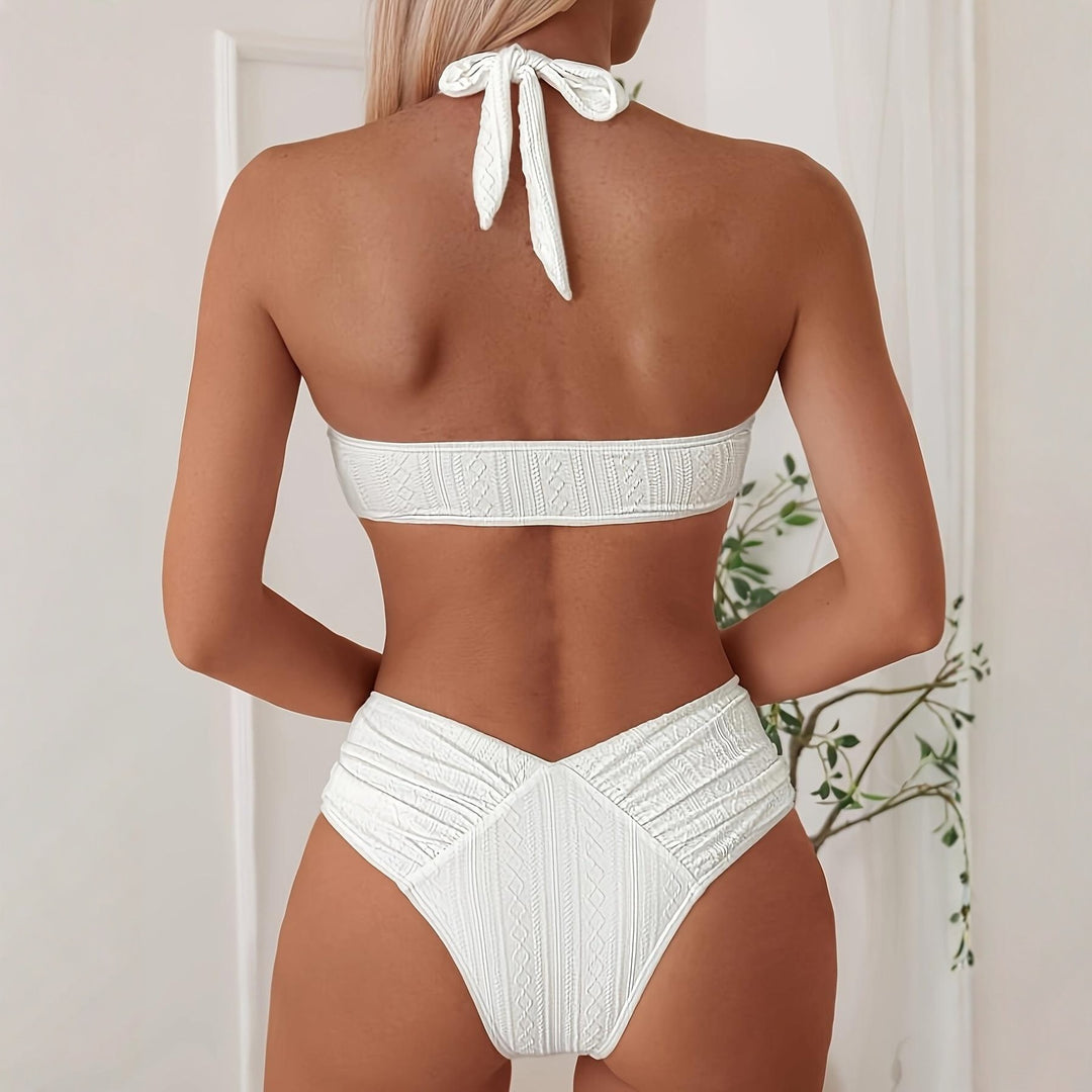 Dame Bandeau-Bikini med innovativ indpakningsdesign og figurvenlig skæring Skovae