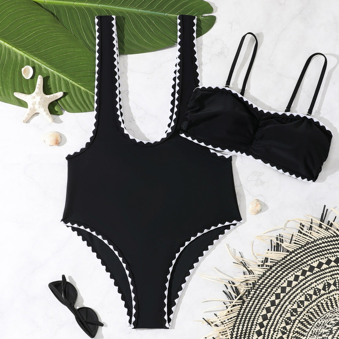Dame Elegant Cut-Out Badedragt med moderne design Skovae
