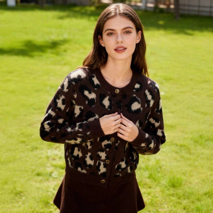 Damer Cozy Leopard Sweater Stilla