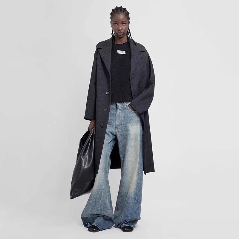 Dame brede jeans med høj talje Stilla