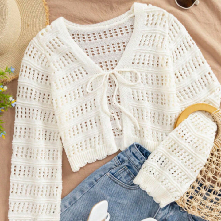 Femme Åben-Strik Crop Pullover Stilla
