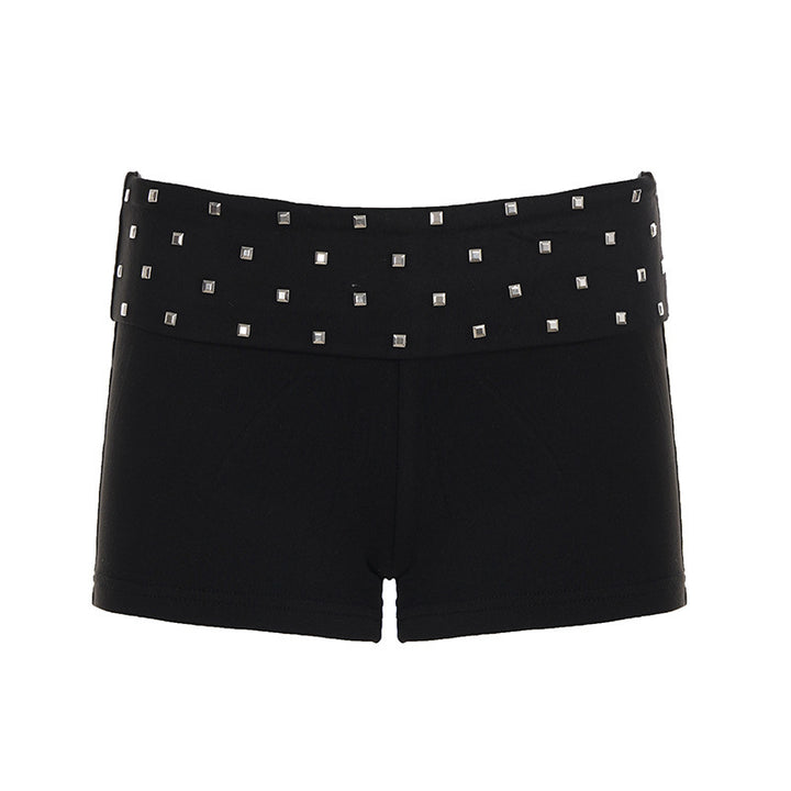 Dame modische shorts med glitrende stenbesætning Skovae