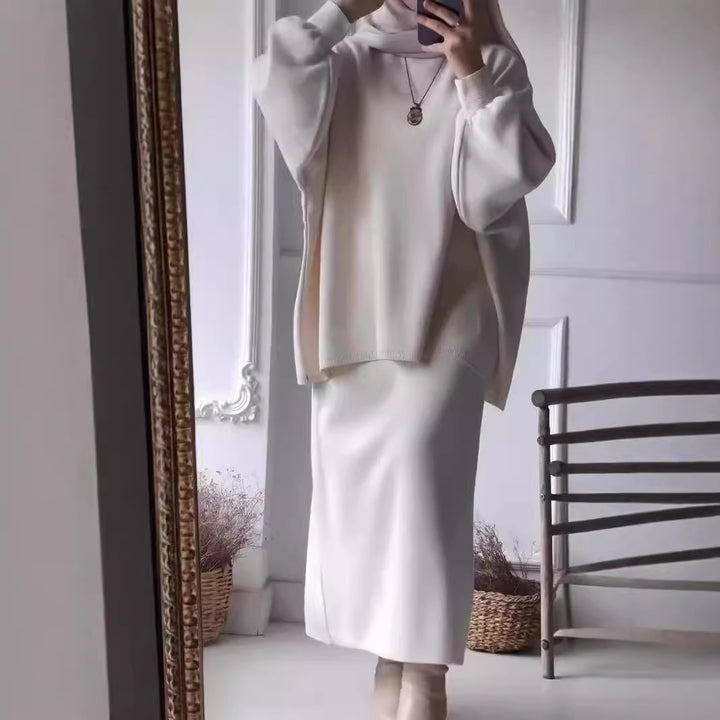 Kvindernes elegante to-dels sæt med asymmetrisk skæring og voluminøse ærmer Stilla