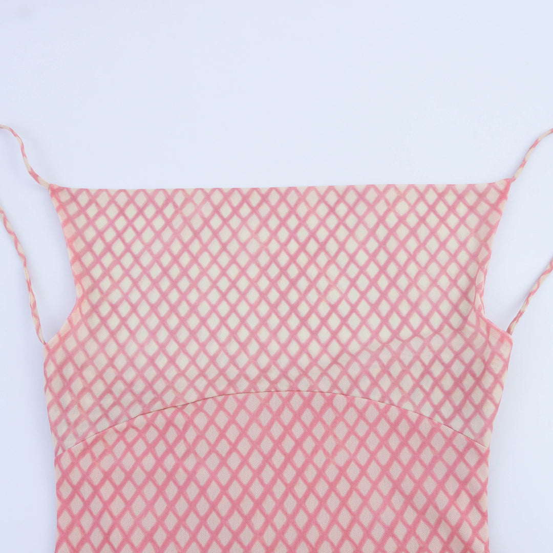 Dame Cowl Neck Slip Midi Kjole med justerbare stropper Stilla