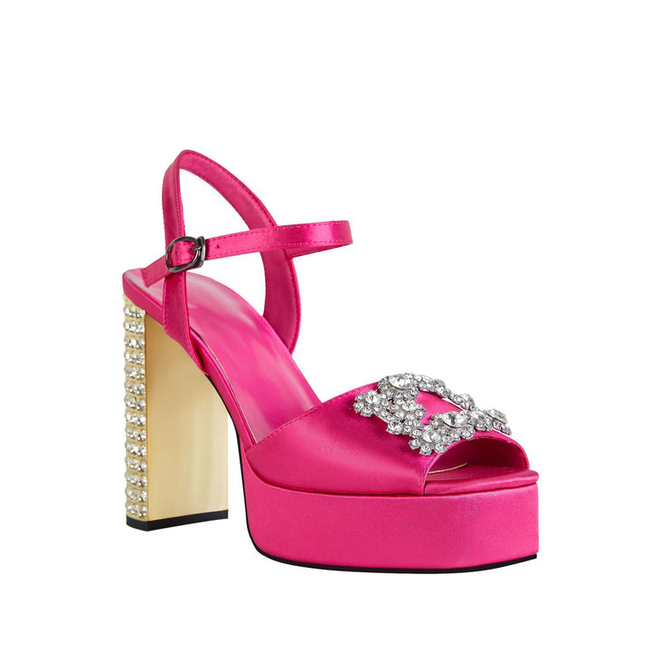 Femme Strappy Højhælede Platform Sandaler med Strass Dekorationer Stilla