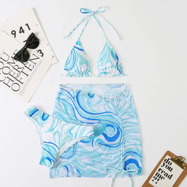 Damer farverig bikini med nederdel Stilla