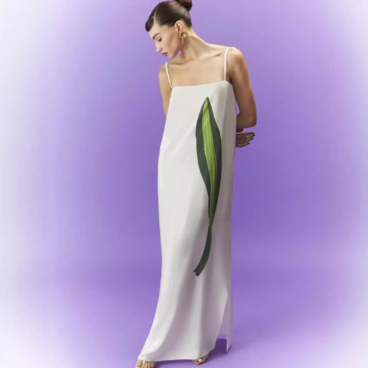 Femme Minimalist Floral Maxi Kjole Stilla