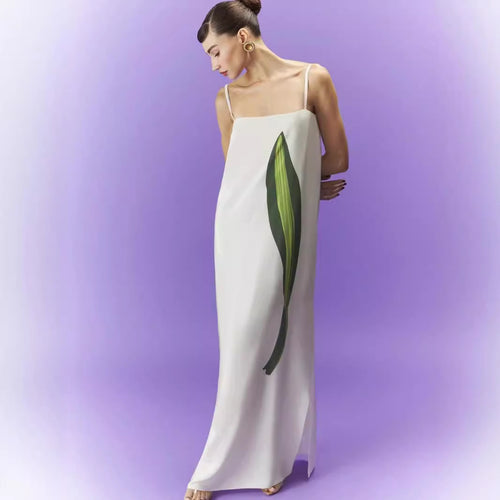 Femme Minimalist Floral Maxi Kjole Stilla